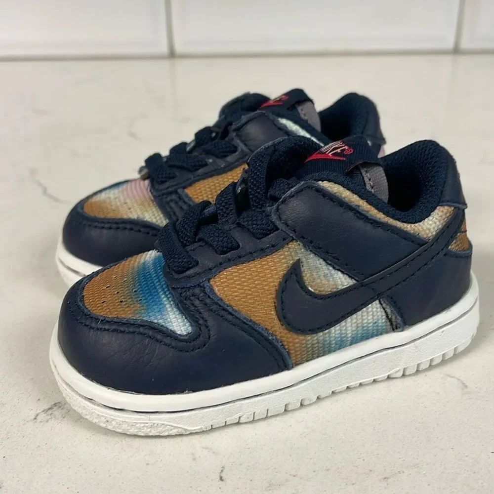 Nike Dunk Low Retro PRM Obsidian Graffiti (TD) Kids' Multicolor Sneakers Size 4